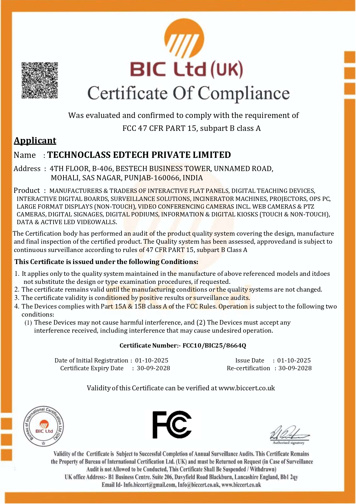 FCC certification